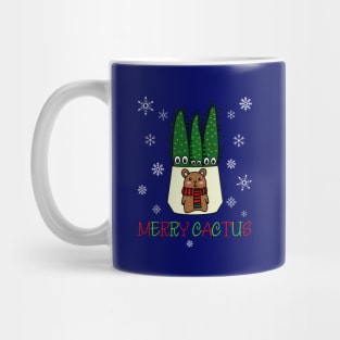 Merry Cactus - Eves Pin Cacti In Christmas Bear Pot Mug